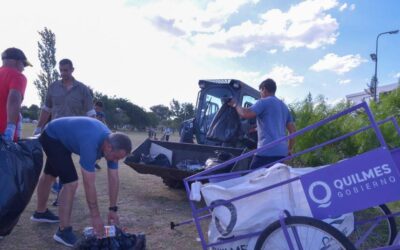 Operativo especial de limpieza en Navidad en el Parque Lineal Don Bosco