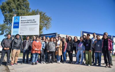 Mayra supervisó los avances de las obras del nuevo Centro de Desarrollo Infantil y del Polideportivo en Bernal Oeste