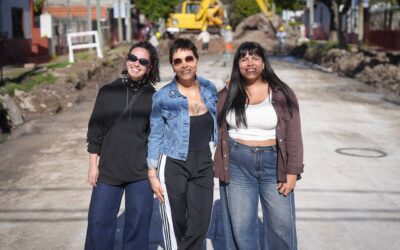 MAYRA Y EVA MIERI RECORRIERON EL INICIO DE LA OBRA DE PAVIMENTACIÓN DE 10 NUEVAS CUADRAS EN VILLA ALCIRA
